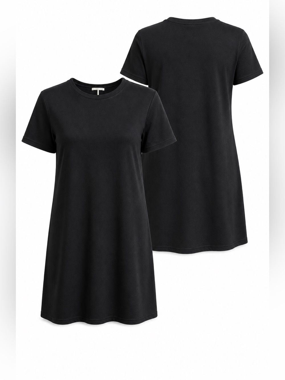 Everyday Black Short-Sleeve Mini Dress - Picture 2 of 13